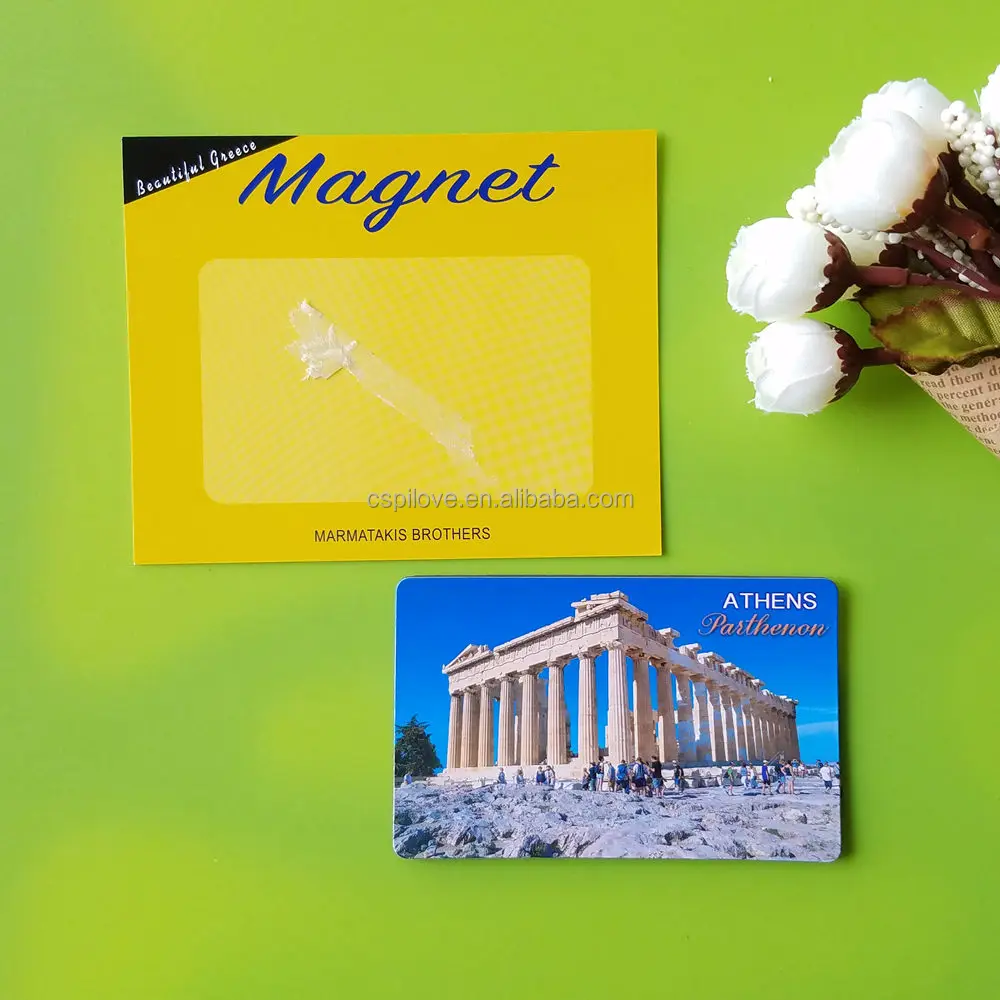 Factory custom kinds of size Greece Scenic Area Souvenirs gifts paper  full color printing rubber fridge magnet
