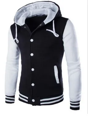 eBay classic baseball hoodies men winter warm patchwork fleece sweatshirt