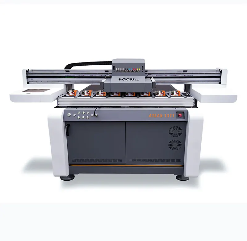 1.3*1.1m Large UV Flatbed Digital Inkjet Printer with EPS-i3200 UV DTF Printer Highdrop Inkjet Printing Focus Atlas-1311