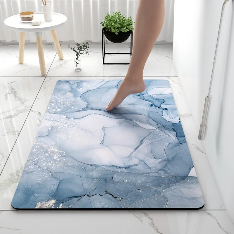Water Absorbent Diatom Mud Bathroom Floor Mat Kitchen Carpet Anti Slip Diatomite Bath Mat