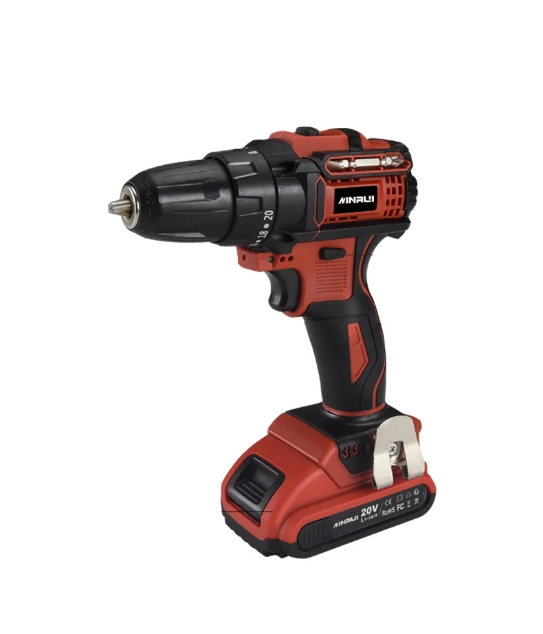 MINRUI 20V powerful electric drill power hand impact drill driver drilling machine