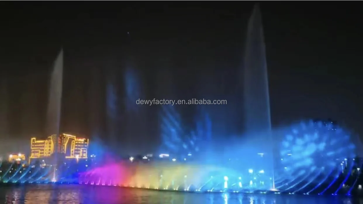 Lake floating Music dance fountain With RGB Led Low price Free design Plaza/Shopping Center/Garden/Pool