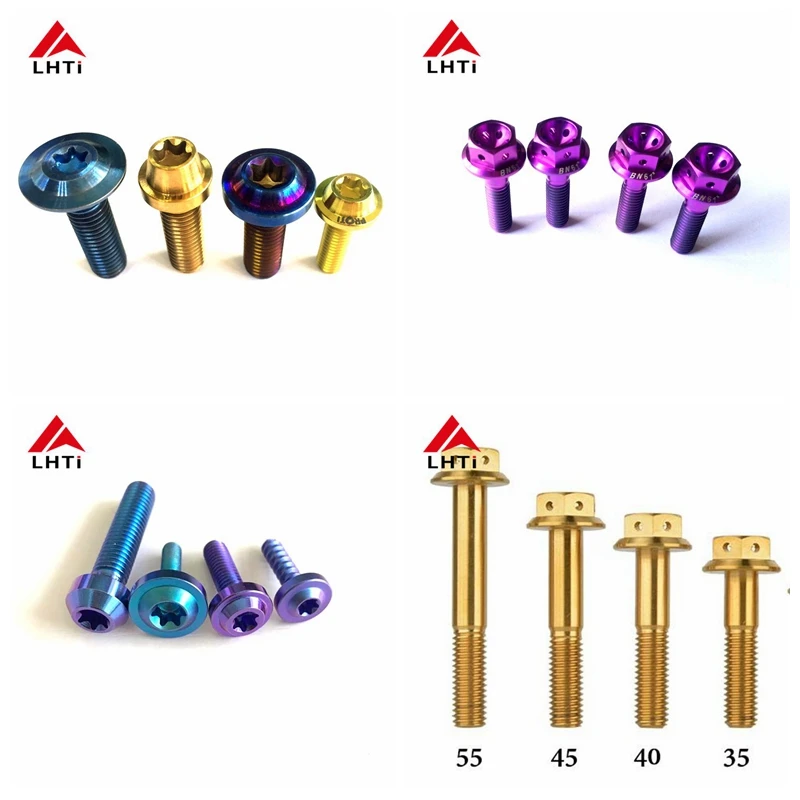 M6 M8 M10 Grade5  titanium bolts with anodizing color