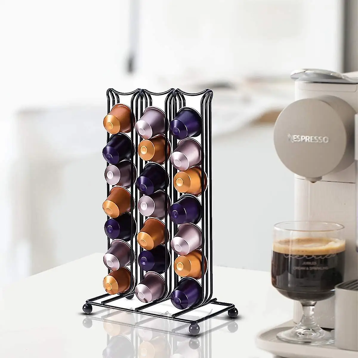 Coffee Capsule Holder,42 Pieces Coffee Pod Holder Organizer For Cabinet,Tabletop Cafe Bar Coffee Storage Rack
