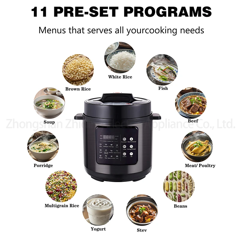 Factory Price 5L 6L electric Steamer 11 Preset Menu Digital Slow Smart pressure cooker Rice cookers electric