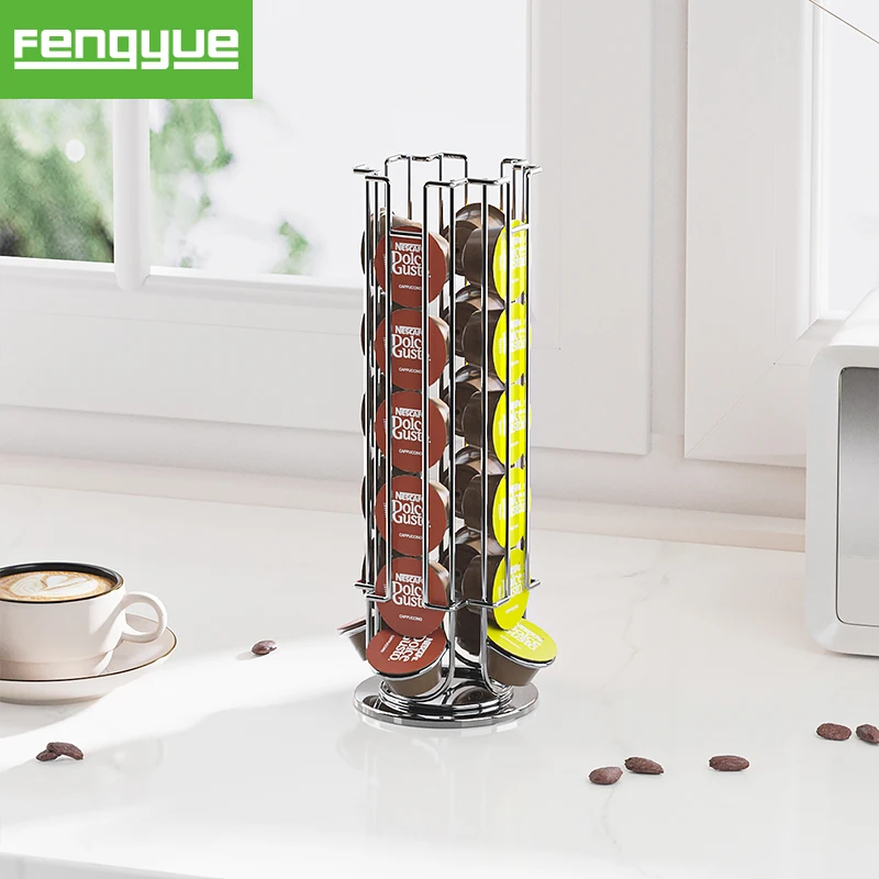 E-business Hot Selling Rotating 24pcs Coffee Pod Rack Holder for Dolce Gusto Capsules