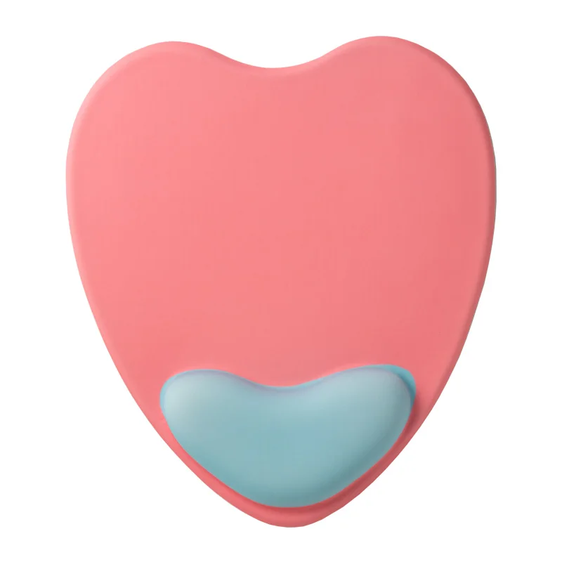 Лидер продаж на Amazon, милый коврик для мыши в форме сердца из силикагеля (розовый, синий, зеленый)