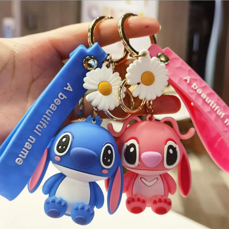 
Innovative Promotional Gift Stitch Rubber Key Chain Rabbit Doll Keychain Girl Bag Hanging Decoration 