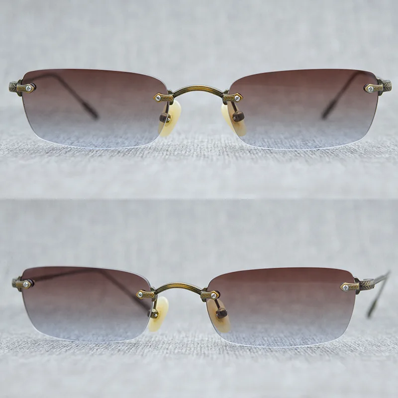 2023 Frameless Fashion Nylon Lenses Sunglasses Rectangular Frameless Sunglasses for Men and Women