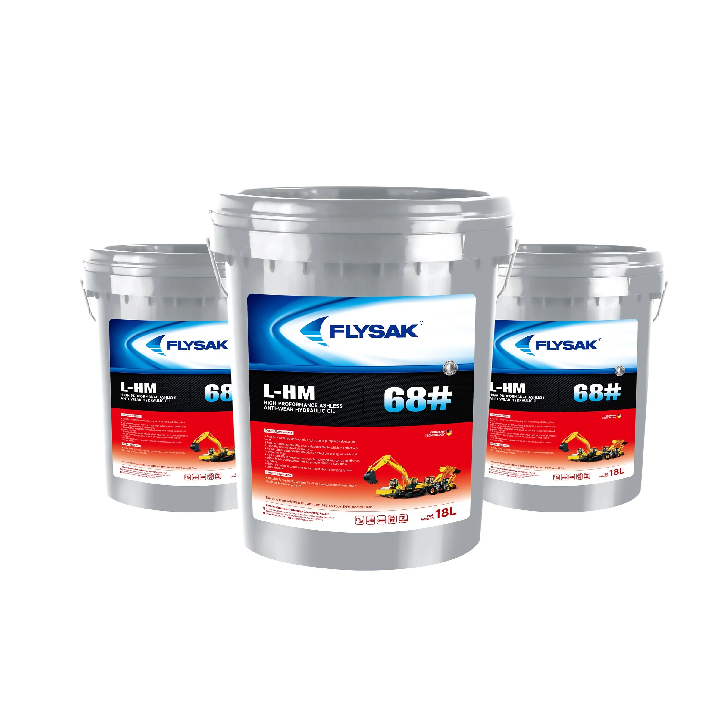 Engineering Machinery Lubricant Factory Wholesale L-HM 68 Anti-Wear Ashless Hydraulic Oil 18L