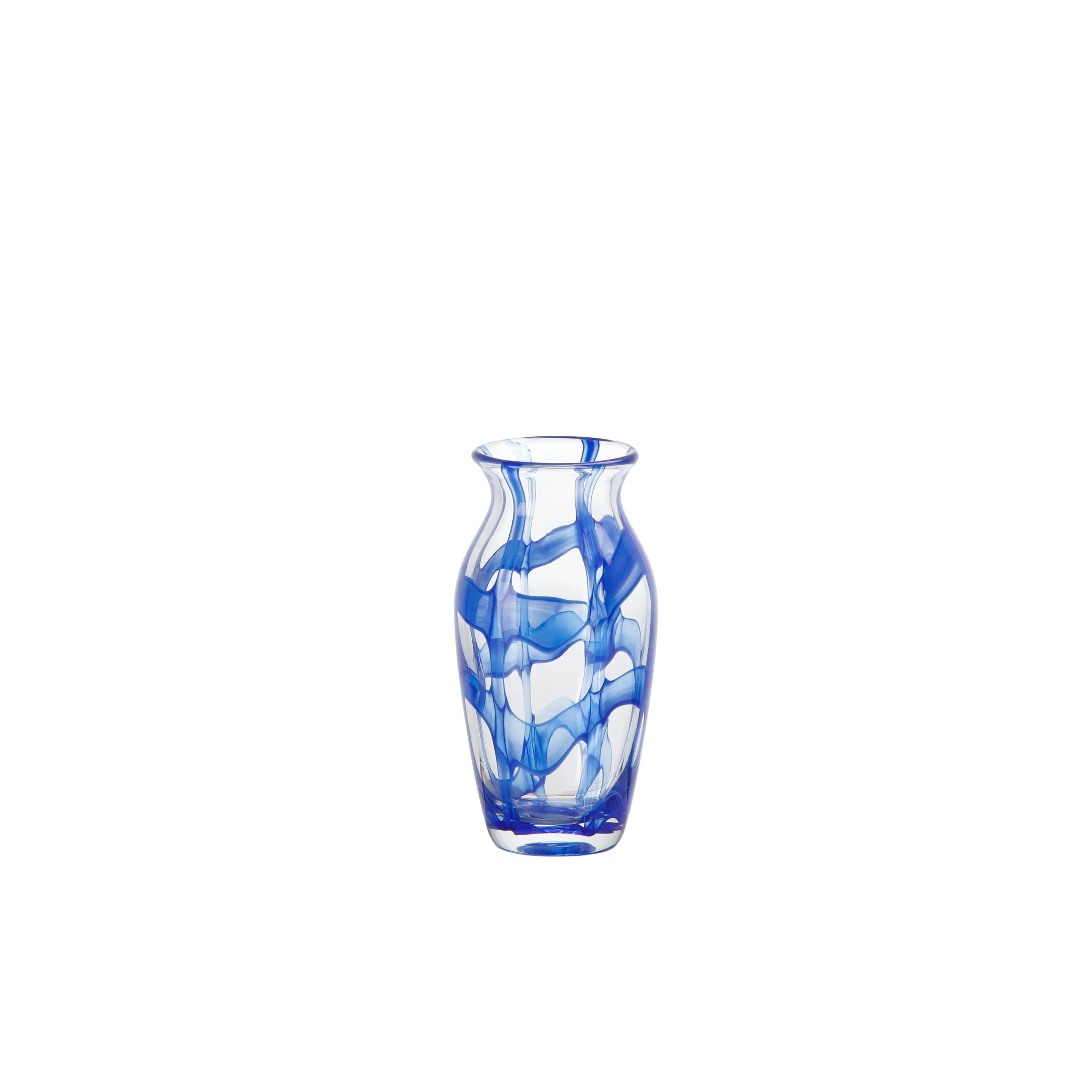 Simple Glass Vase Elegant Blue And Clear Classical Shape Living Room Ornaments Vase Thickened Glass Vase