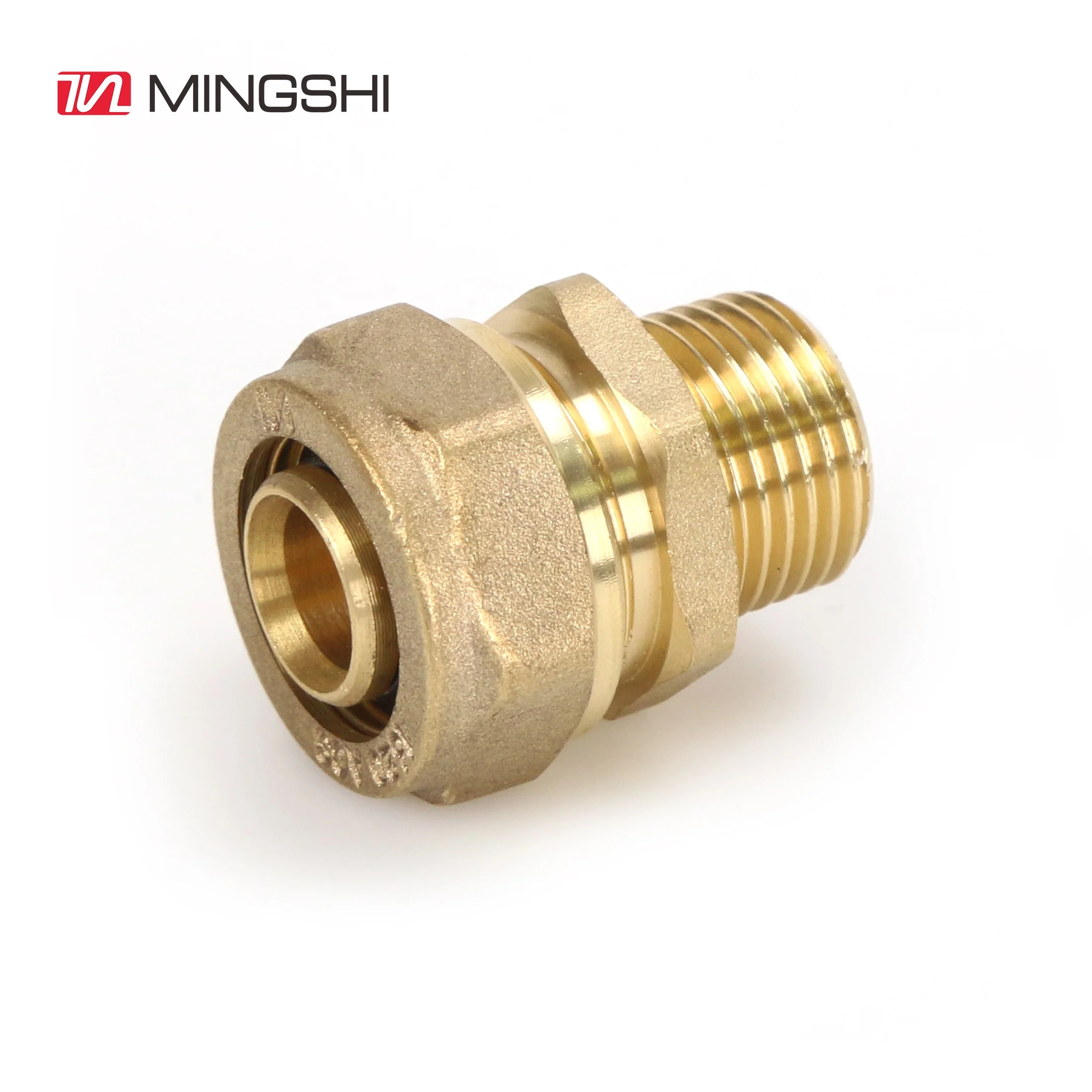 MINGSHI AENOR ACS GOST natural color compression fittings compression male union male straight