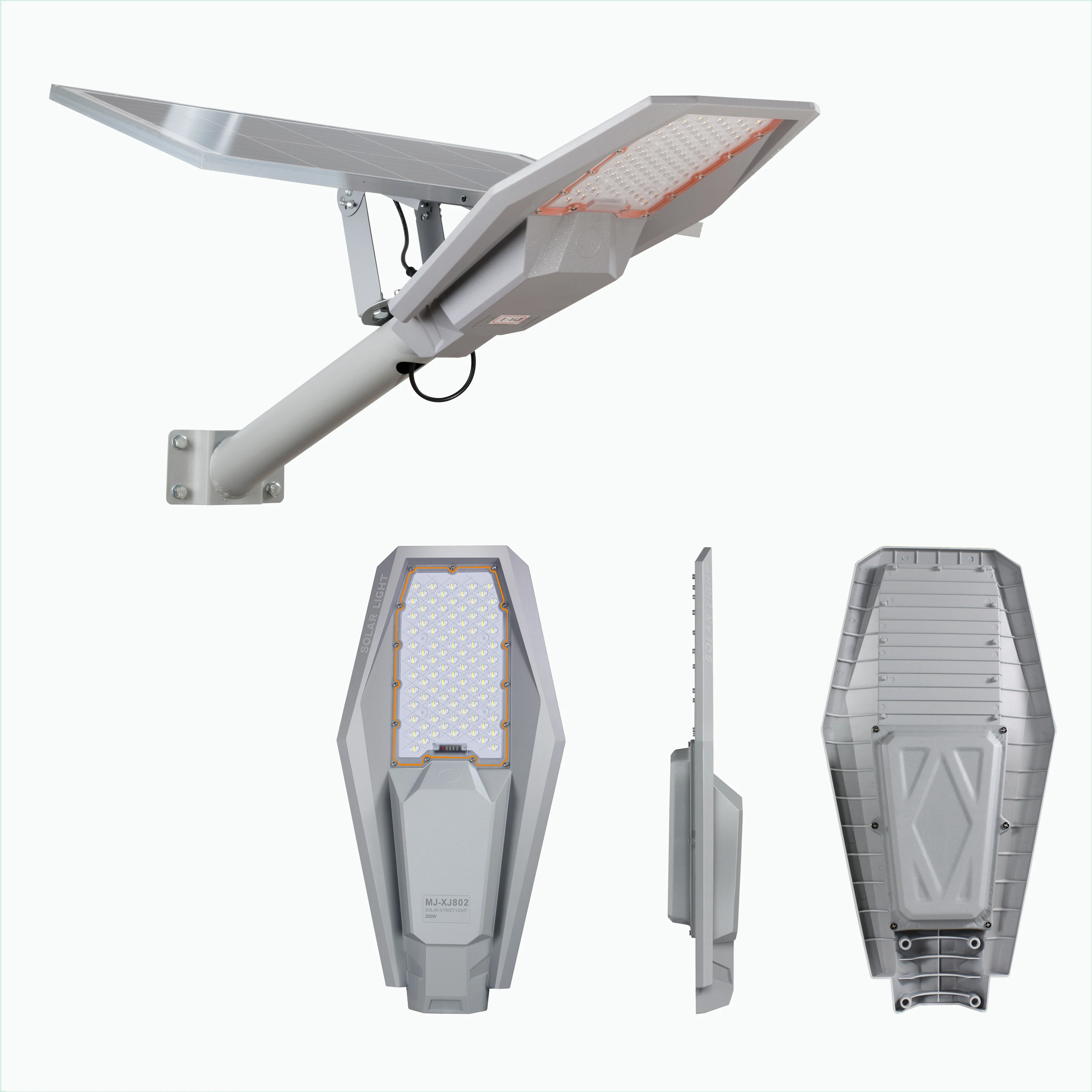 100W 200W 300W 400W Aluminum Outdoor Solar Street Lamp Road Waterproof Solar Powered Led Street Light