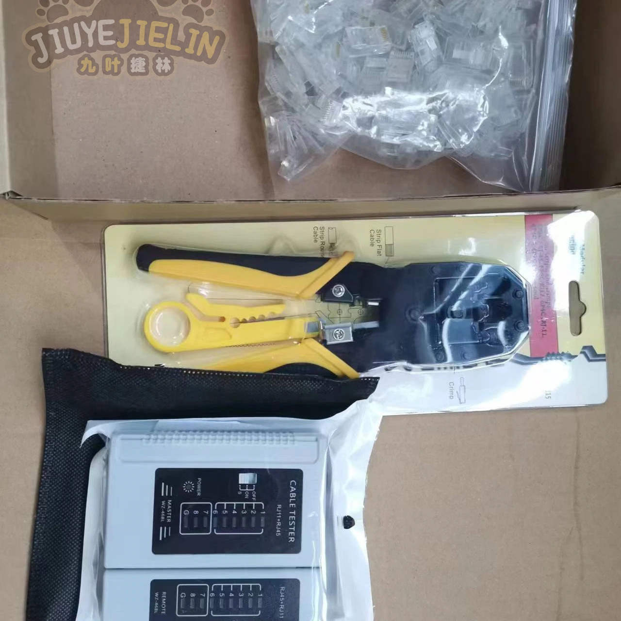 JIUYEJIELIN 3PCS Computer Maintenance Cable Tester Network Repair Tool Set Rj45 Crimping Tool Kit for CAT5/CAT6