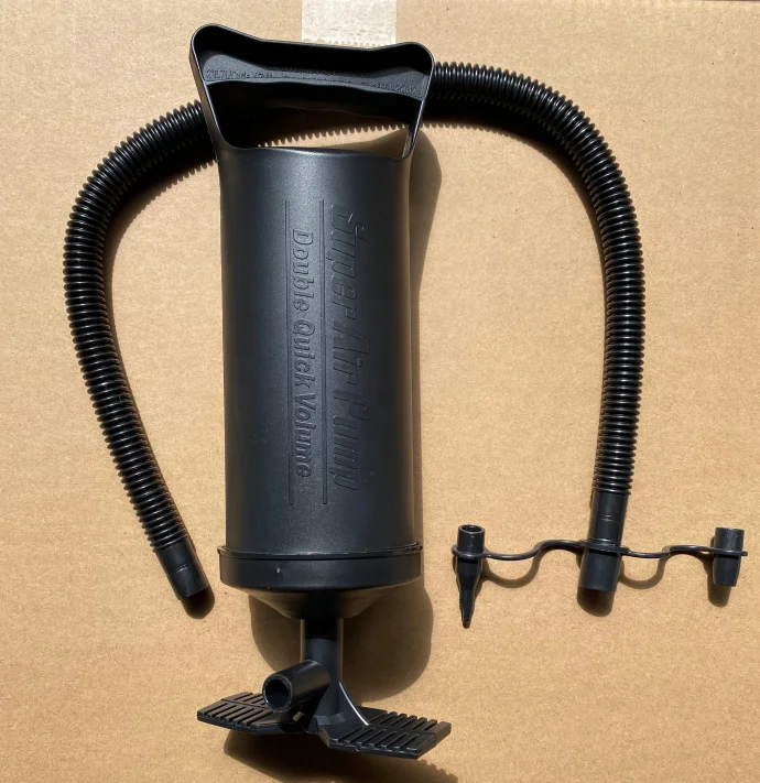 Plastic hand air pump for inflatable product with 3 connectors hand air pump for variable capacity tanks