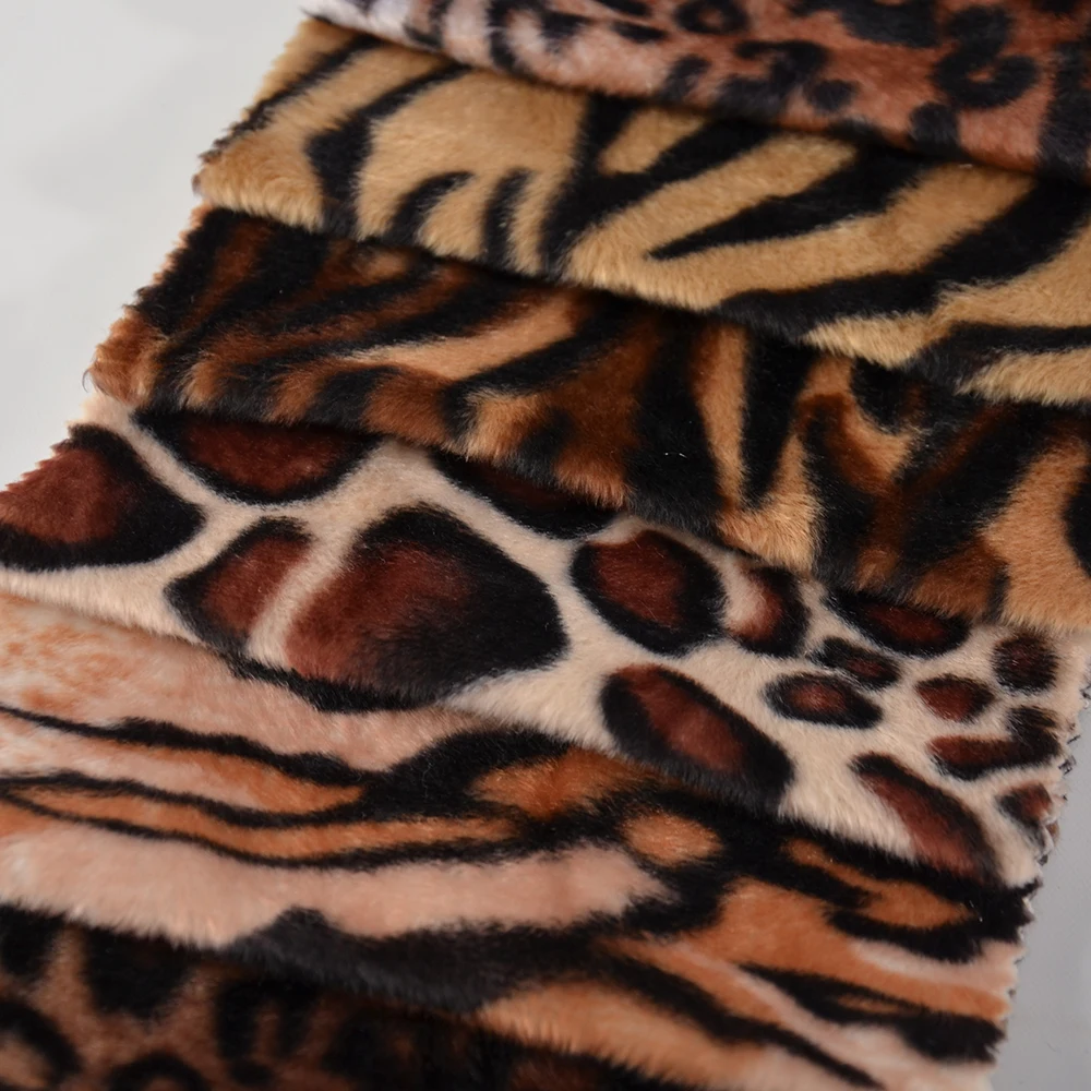 Hometextile Plush Velboa Leopard Printed Upholstery Sofa Velvet Fabric