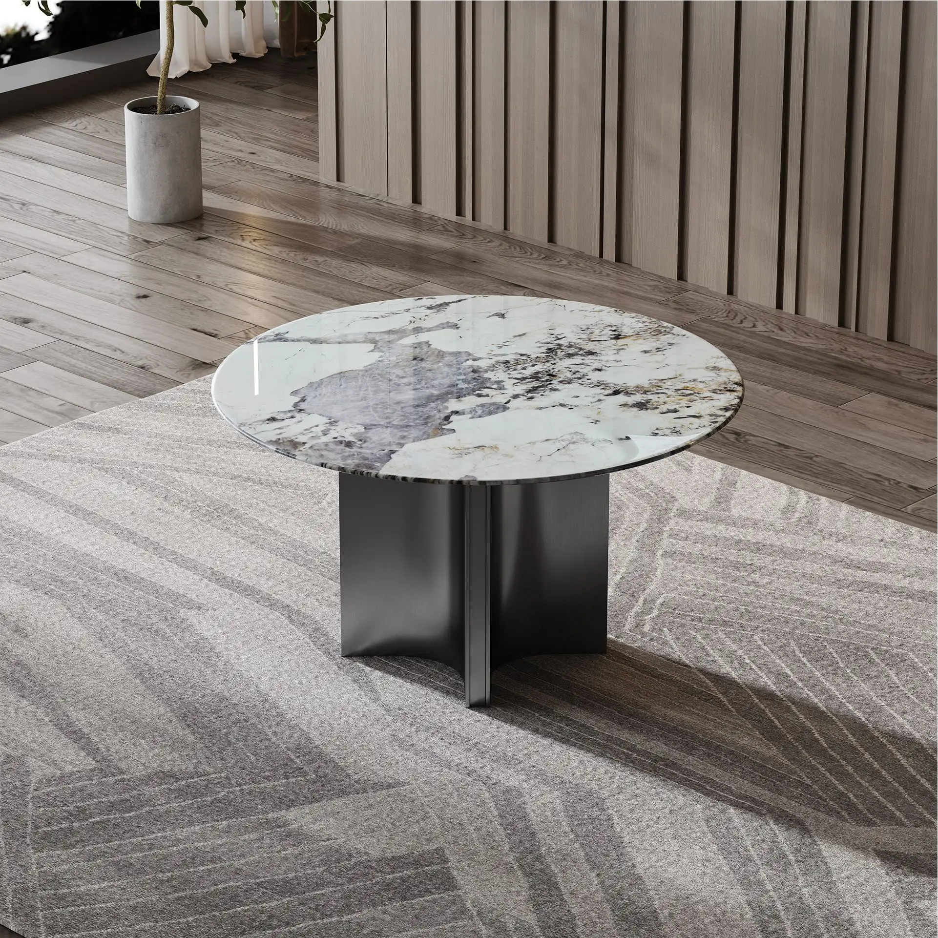 Modern High Quality Extendable Dining Table Eco-Friendly Anti-Pollution Ceramic Sintered Stone Enhances Dining Room Furniture