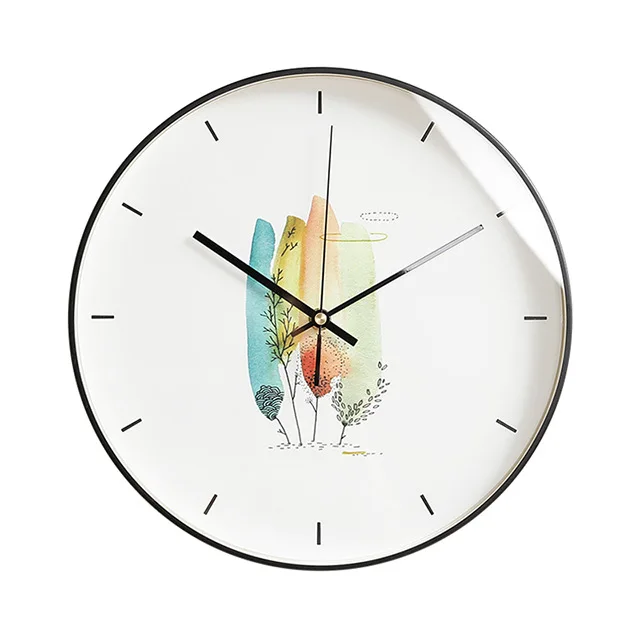 
12 inch clock clock wall clock factory wholesale quartz clock modern simple iron living room digital clock 