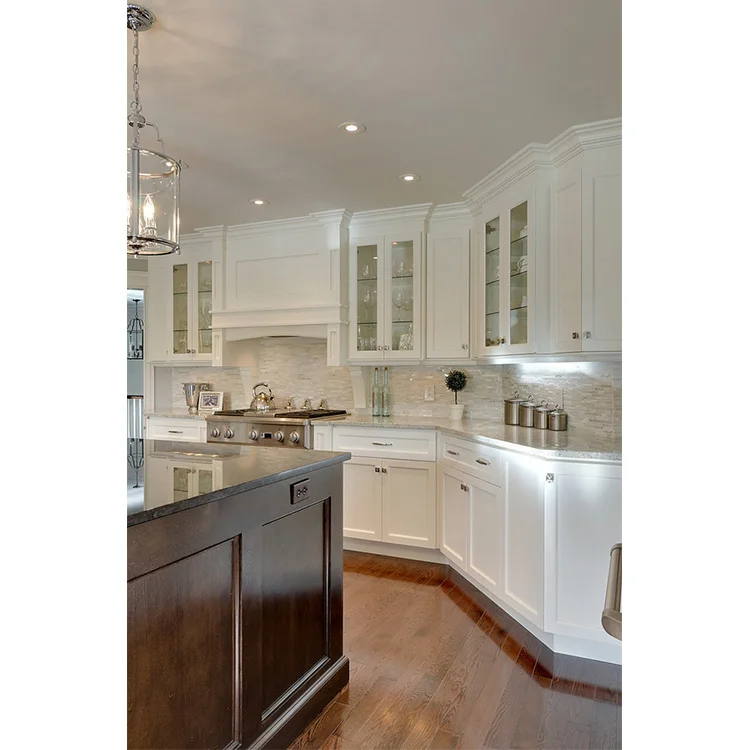 Welbom Factory Custom Made American Style Kitchen Storage Cupboard Cabinet Prefab Storage Solid Wood Kitchen Cabinet