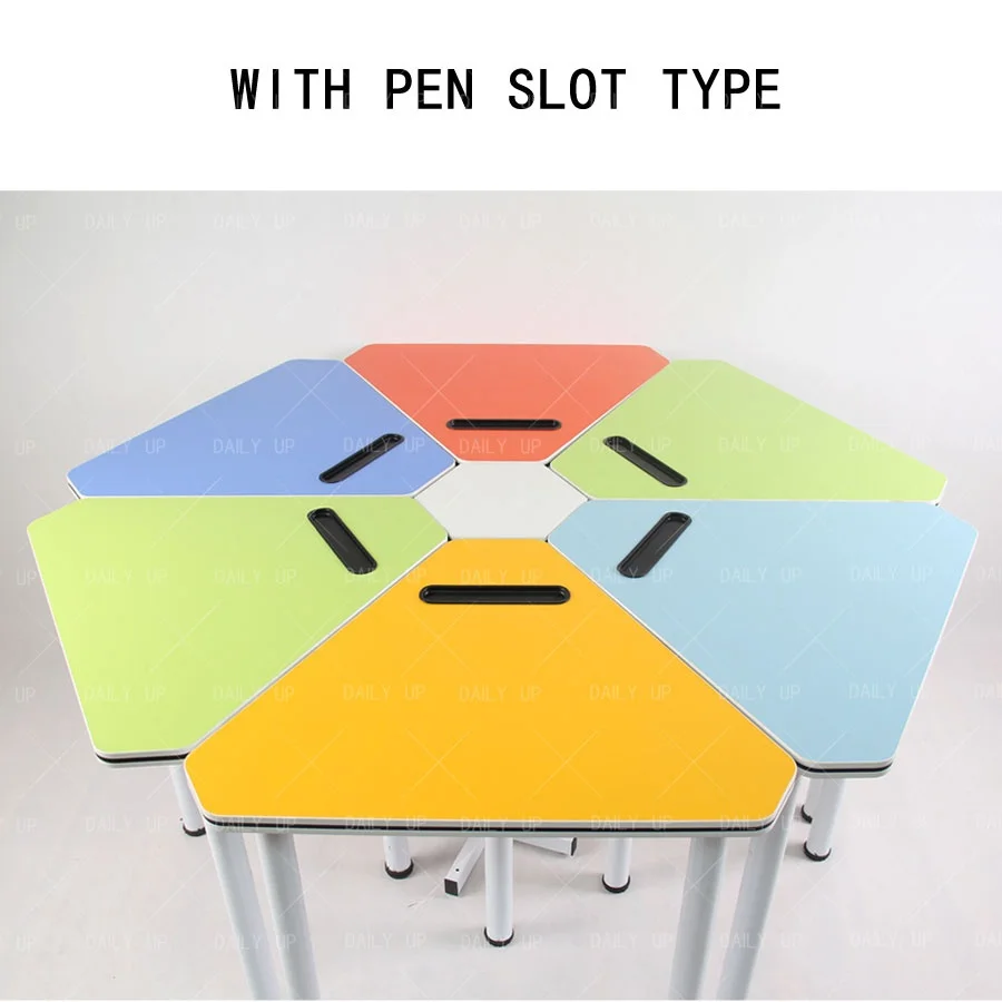 Group Reading Table and Chair With Colorful Desktop For Library Activity Studying Group Modular Reading Chair Adjustable