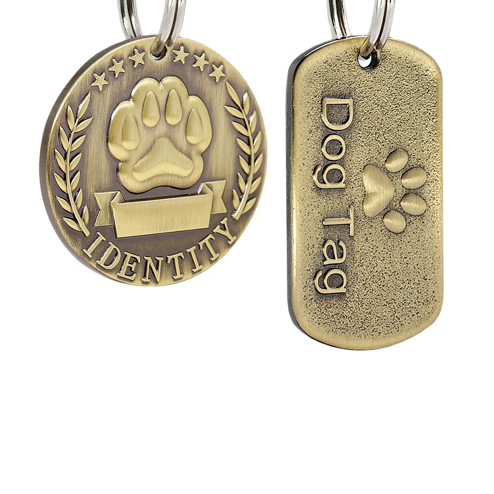 Customizable Engraved Pets Plating Unique Laser Engraved Pet ID Tag for Dogs Cats identity Pendant
