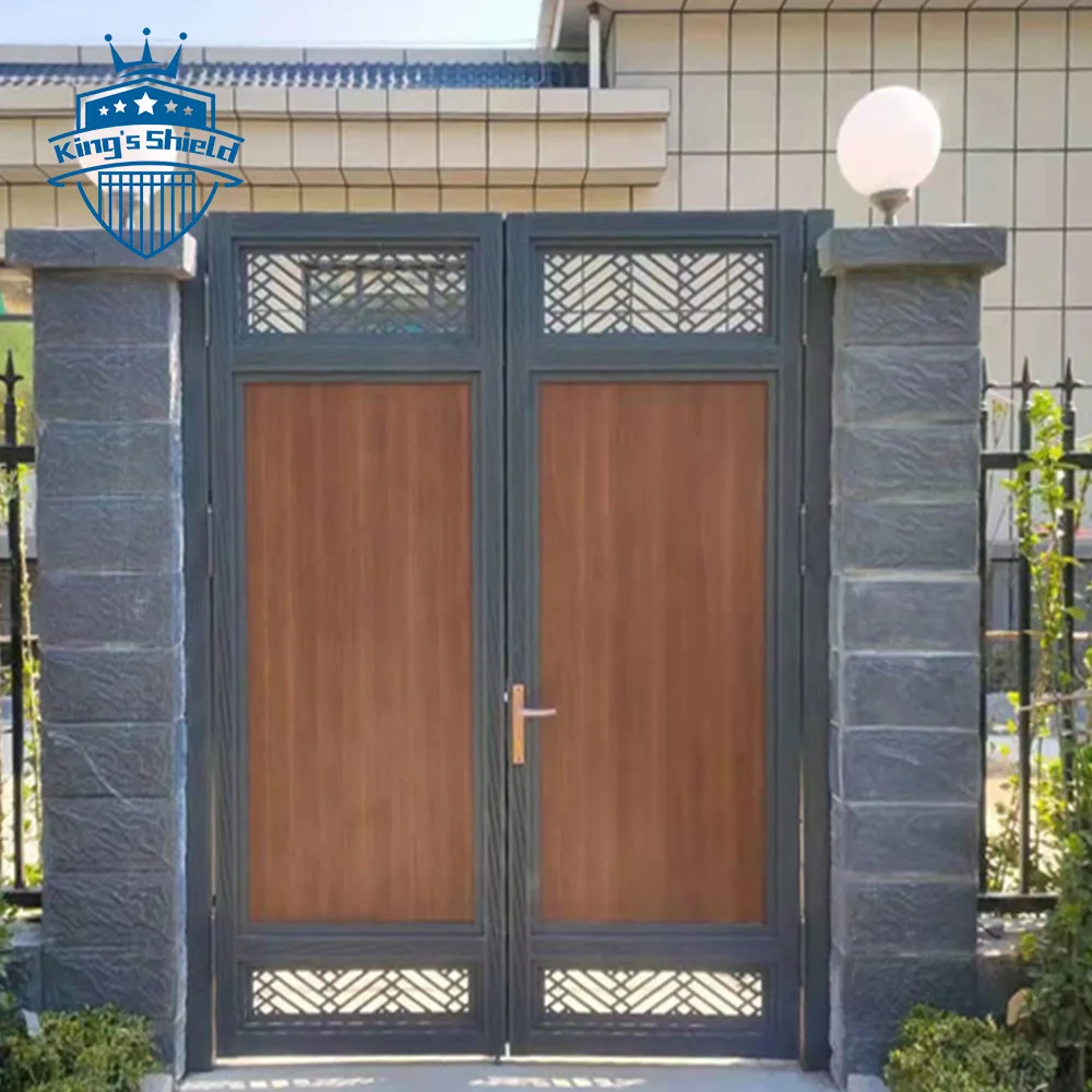 Simple antique designs decorative wrought aluminum main automation system Ground Wheel Opener Single Motor swing gate