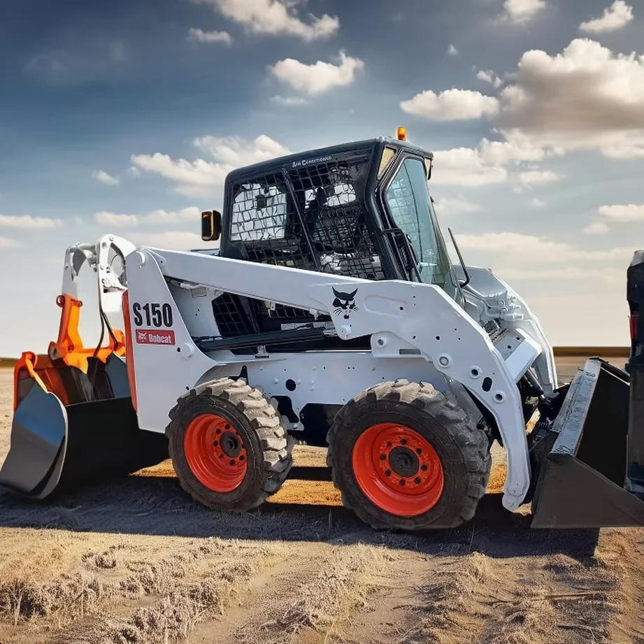white mini loader Amerian Bobcat S150 4x4  used backhoe loader slip steer wheel loaders  with low price