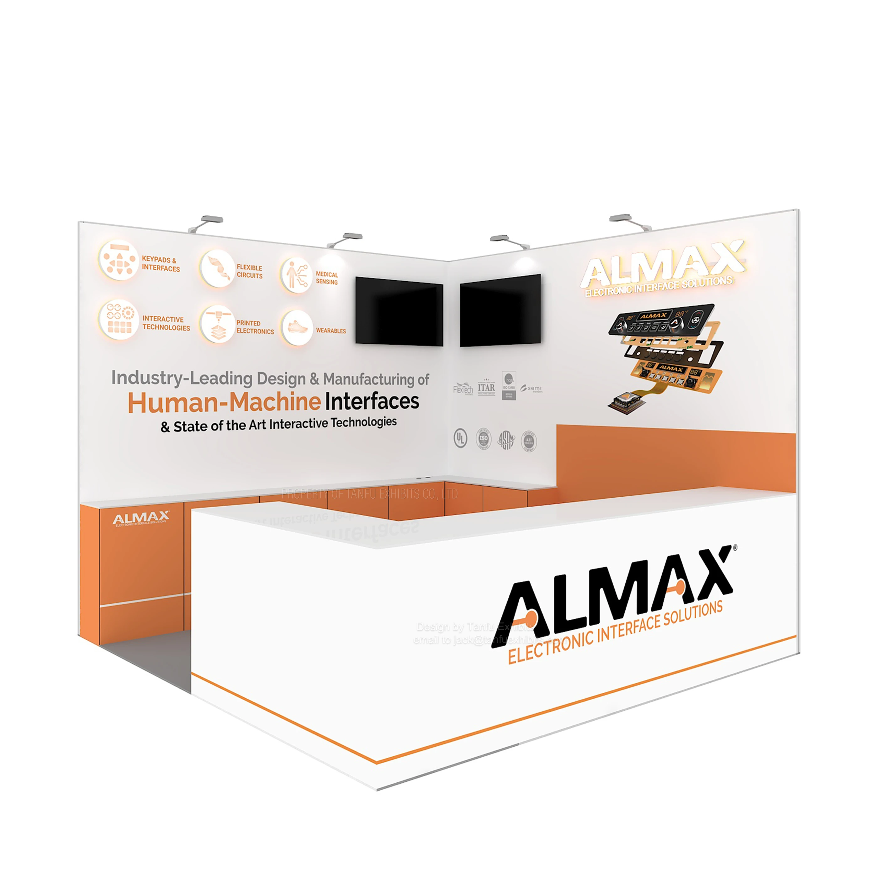 10x10 Standard Portable Modular Tension Clothing Fabric Tradeshow Display Exhibition Trade Show Booth Design