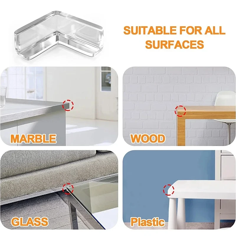 Baby Safety Silicone Table Corner Protector Furniture Edge Protection Cover Transparent Children Anti Collision Edge Guards
