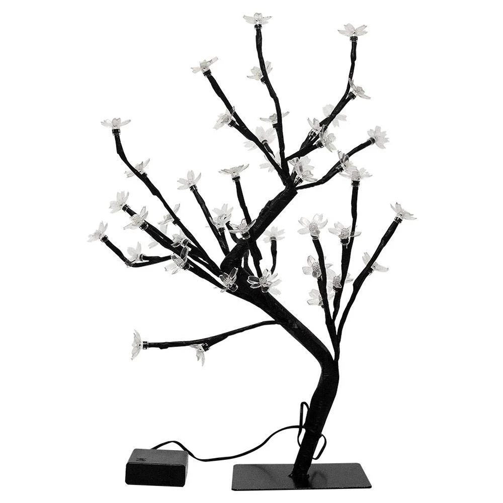Battery Operated 45CM 24/36/48 LED Cherry Blossom Bonsai Tree Lights Crystal Cherry Flower Tree Desk Top lamp for Party Wedding