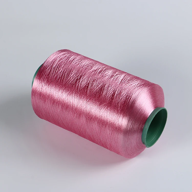 TBR BR Triangle Bright Satin colors woven label twisted Flat FDY 75D color polyester yarn with dyeing tube