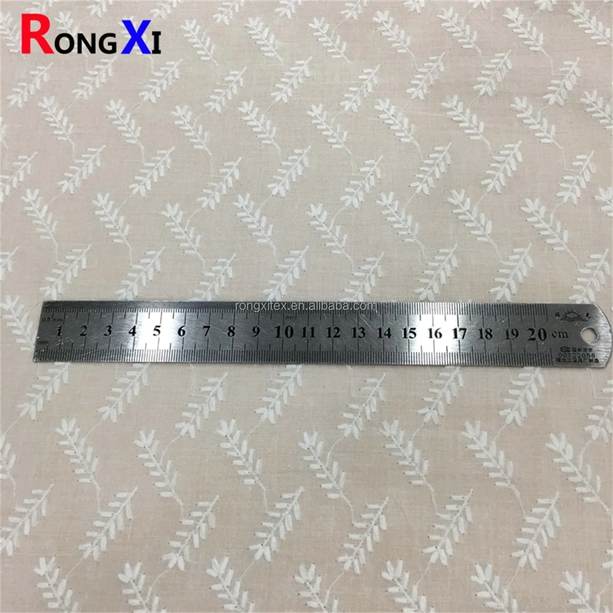 Recommend Wholesale RXF2079 !00% Cotton Swiss Voile Embroidery Leaf Lace Fabric for Clothing with Cotton Embroidery