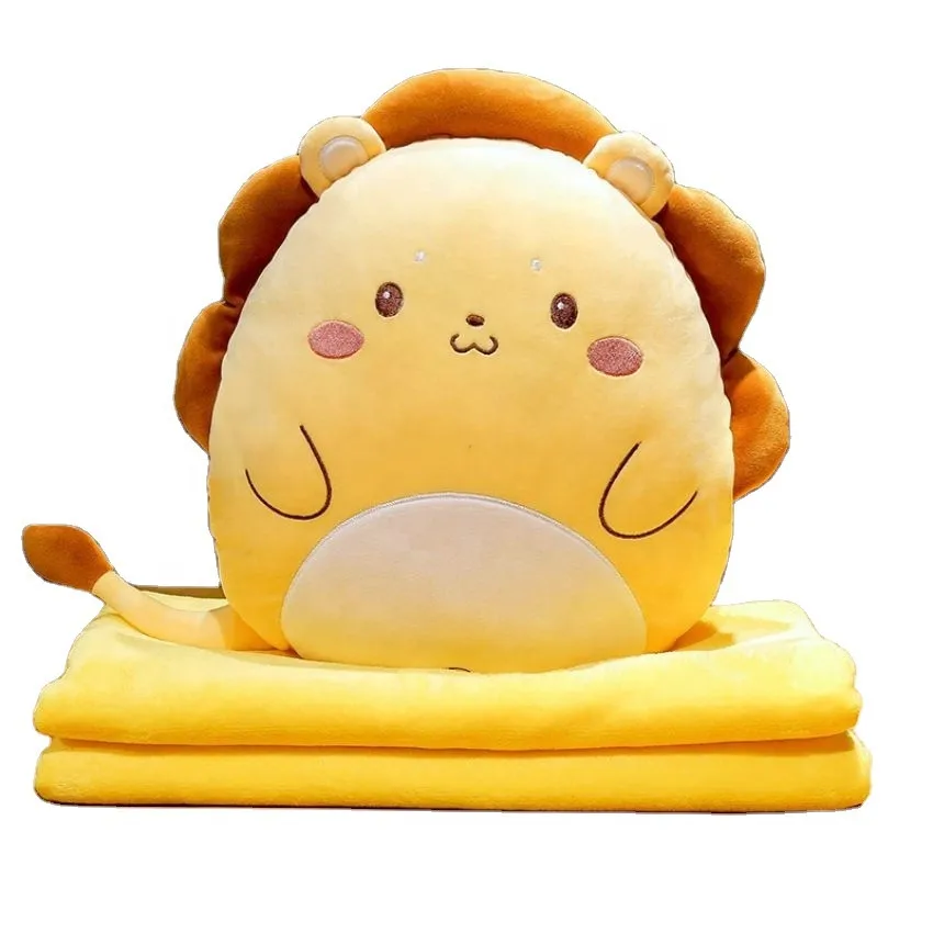 Ultra soft dinosaur pillow blanket 3 in 1 plush animal blanket pillow dinosaur unicorn toy plush security blanket hand warmer