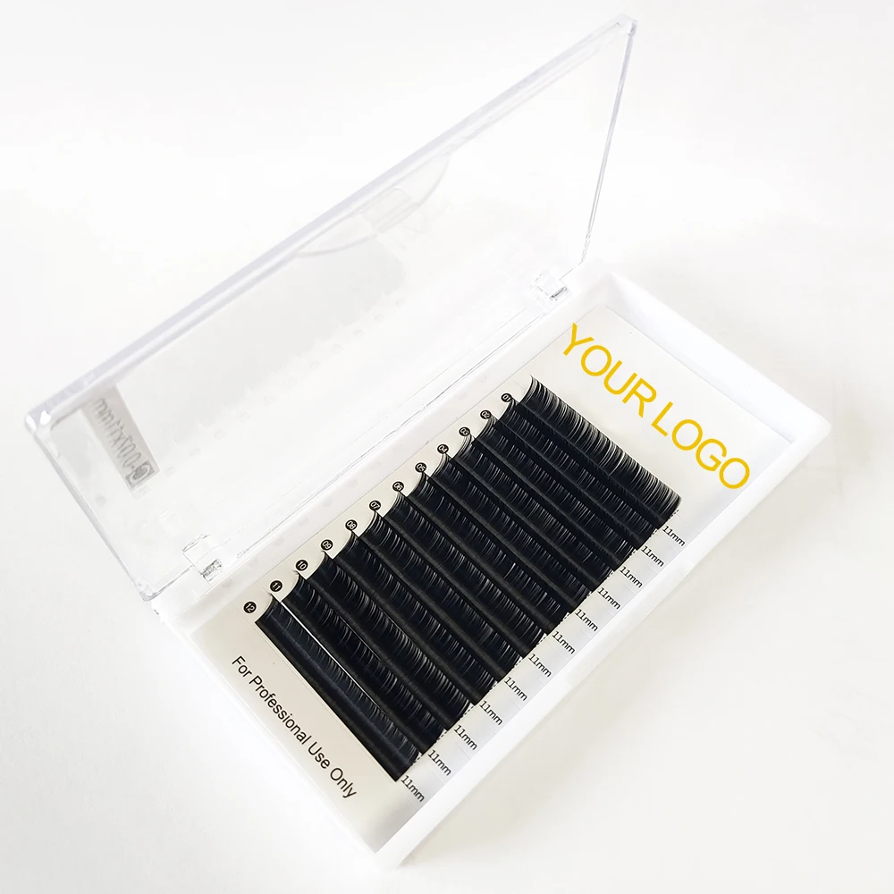 Custom Private Label Korean PBT 25mm Mink Individual Lashes Las Supplies Lash Trays Volume Classic Cashmere Eyelash Extension