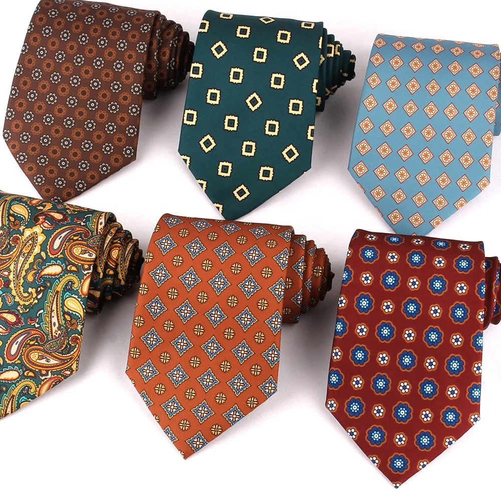 Wholesale high quality corbatas para hombre chic men ties polyester printed multicolor mens ties neckties vintage 100%