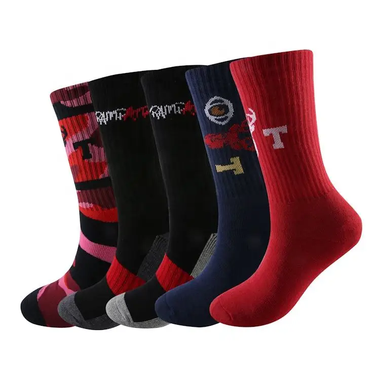 Custom wholesale basketball team lucky number sports star youth basketball socks elite cushioned basketball athletes socks