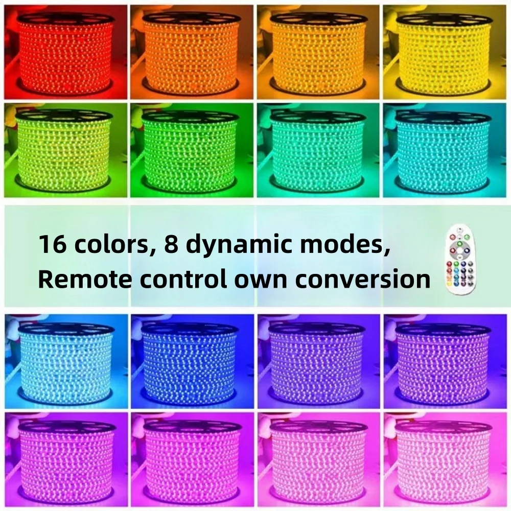 100 м светодиодный RGB ip65 пульт дистанционного управления DMX хрустящий водонепроницаемый гибкий 220 В полосы света