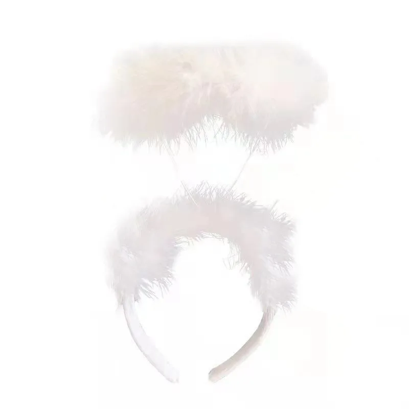 Hot selling angel halo feathers cute funny hair card super fairy photography essential dance festival hair accessories