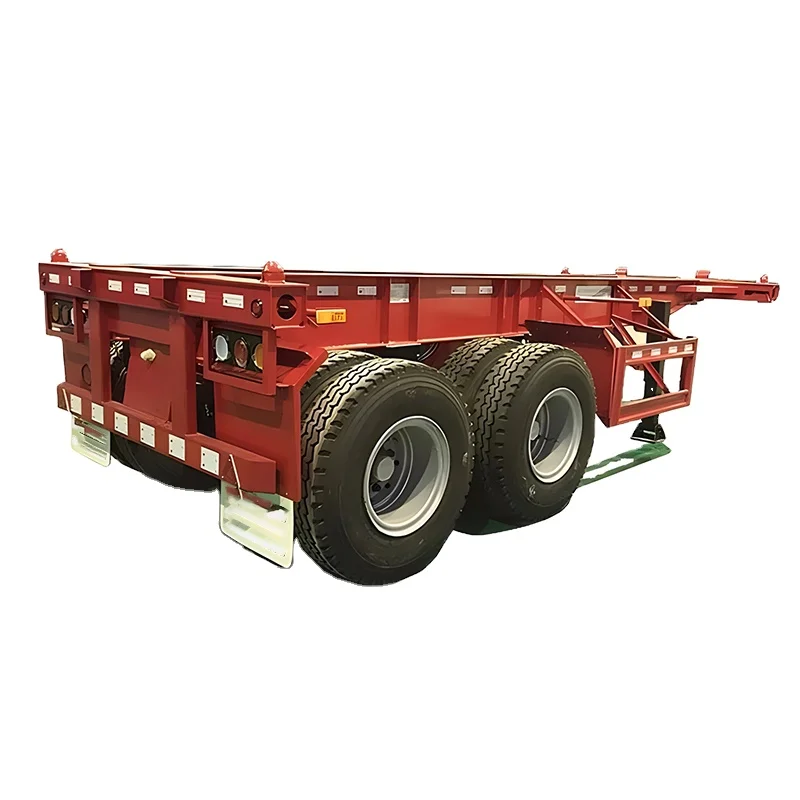 20 Feet Skeleton Chassis Container Semi-Trailer with Two Axles for Container Transport Track-On Suspension System