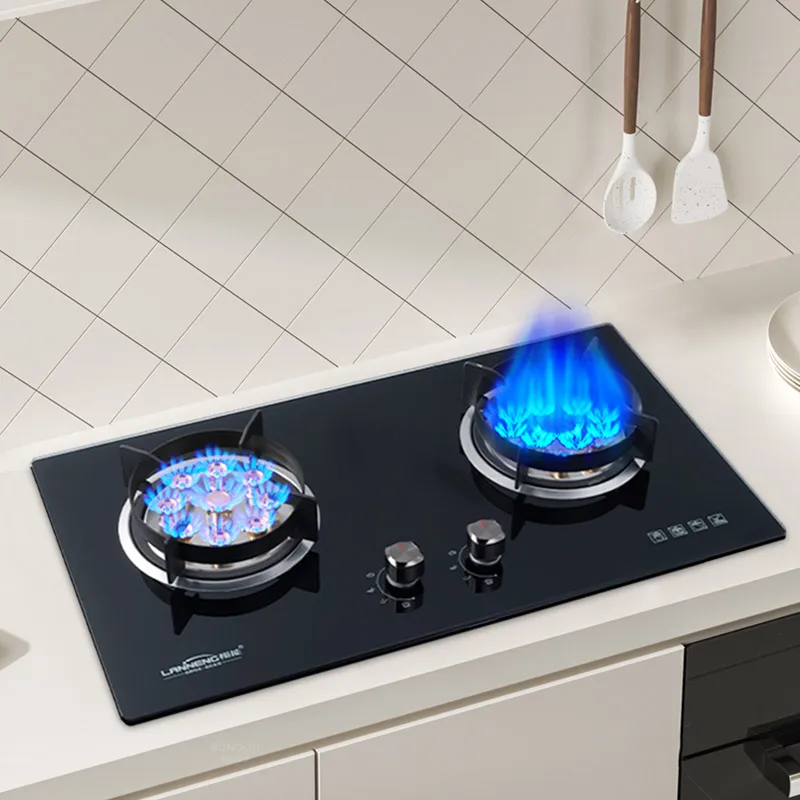 Universal 2 burner stove biogas table top cooker cooktops glass stove