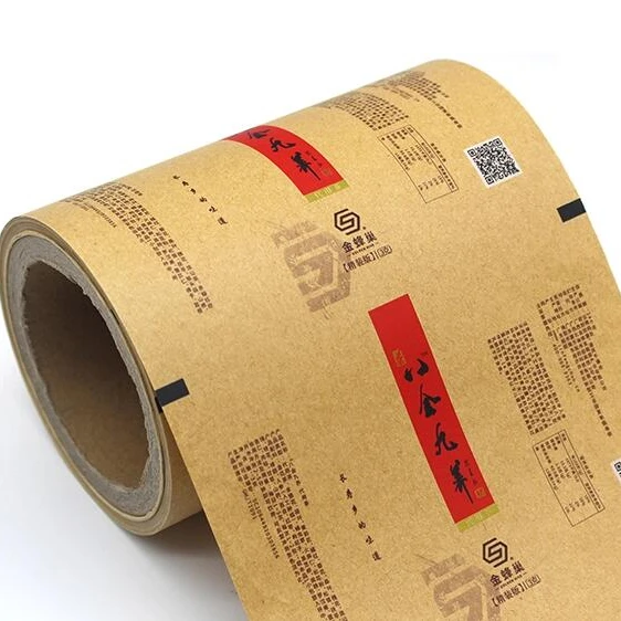 High Quality Automatic Kraft Paper Plastic Packaging Film Roll With Custom Logo Printed