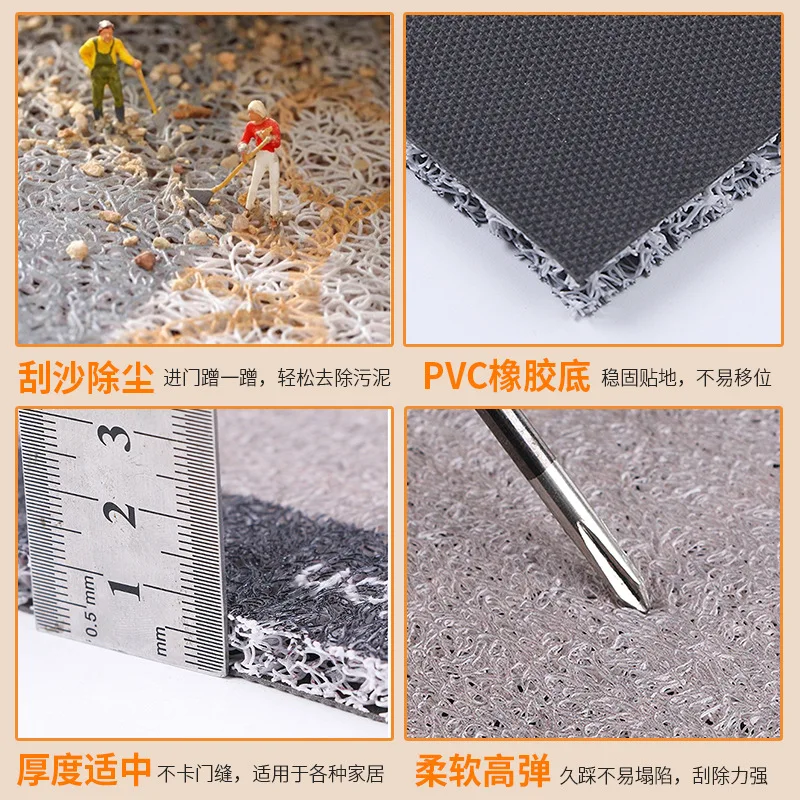 Nordic household entry silk circle hexagonal cloud shaped PVC Carpet and foot mat