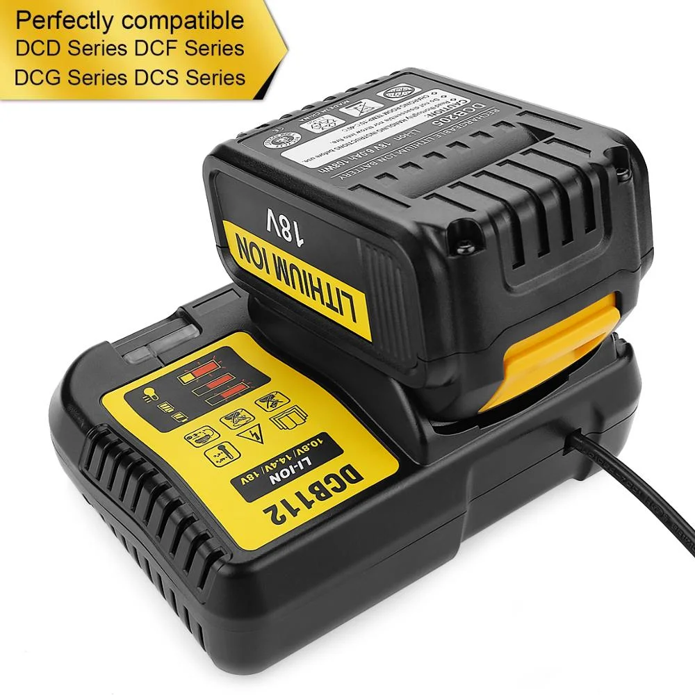
For 20V DCB112 Dewalt Battery Charger 12V 14.4V 18V 20V DCB200 DCB205 Rechargeable Battery Power Tool Accessories 