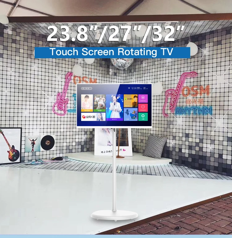 Mobile Smart Screen 23.8/27/32 8+128G Android10 ARM G51 Touch Screen Interactive Whiteboard Live Streaming Digital Signage