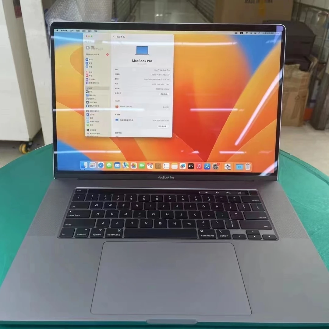 Original Used Laptop A2141 2.6ghz 16gb 512gb ssd i7 for macbook pro retina 16 inches 2019 year computer grey silver