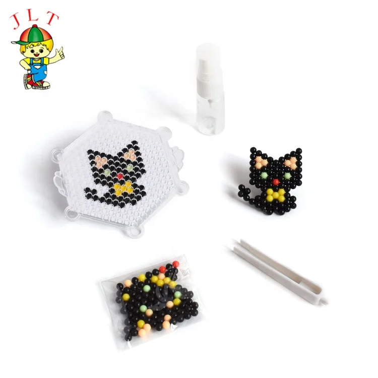 Newest Educational Small Black Cat Puzzle Toys Water A-qua Beads for Kids