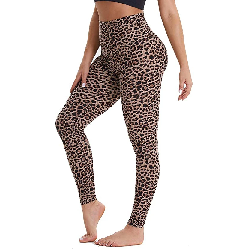 
Wholesale Womens Fitness Yoga Pants Custom Leopard Printed High Waisted Leggings For Women 
