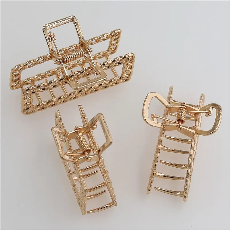 Hot Selling metal hair clip for women wholesale hair claw clips Creative hollow metal hair clip for women