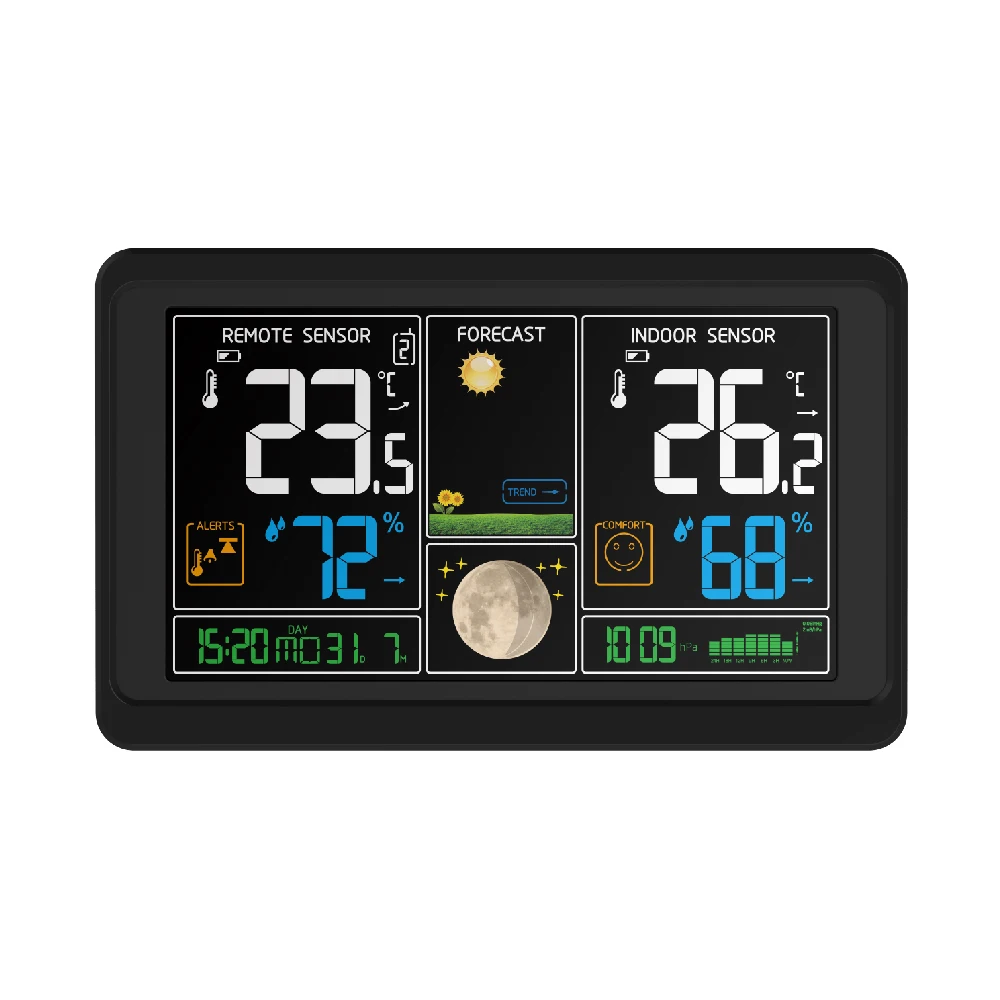 EWETIME новые стильные часы с функцией RCC датчиками температуры и влажности внутри помещения 30 пультов дистанционного управления ABS в американском стиле