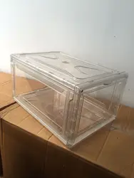 Hot sale shoe containers plastic stackable shoe boxes transparent clear sneaker box shoe organizers container